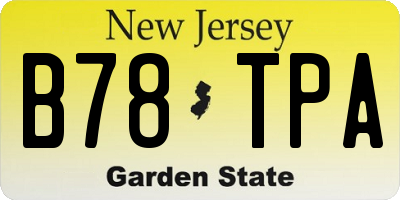 NJ license plate B78TPA