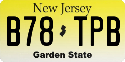 NJ license plate B78TPB