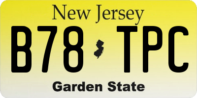 NJ license plate B78TPC