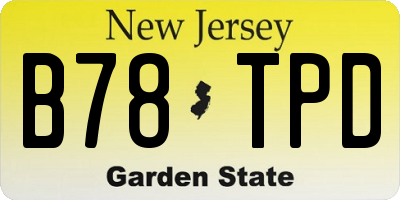NJ license plate B78TPD