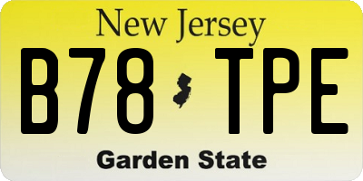 NJ license plate B78TPE