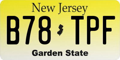 NJ license plate B78TPF