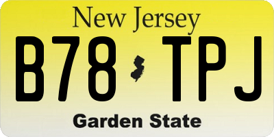 NJ license plate B78TPJ
