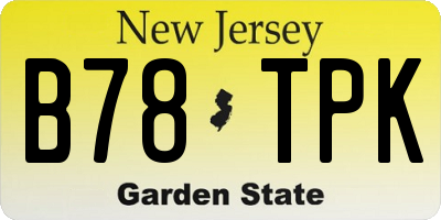 NJ license plate B78TPK