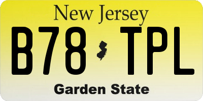 NJ license plate B78TPL