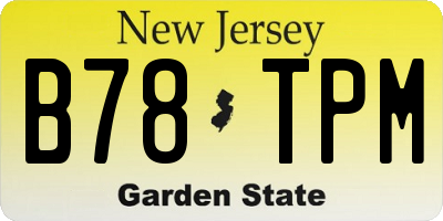 NJ license plate B78TPM