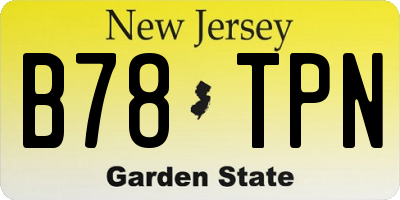NJ license plate B78TPN