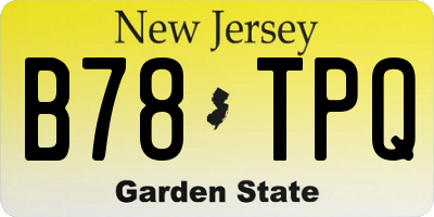 NJ license plate B78TPQ