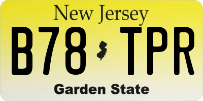 NJ license plate B78TPR