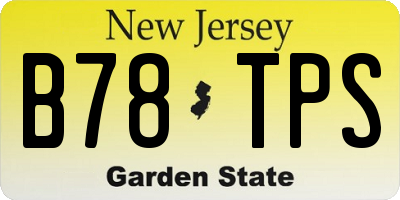 NJ license plate B78TPS