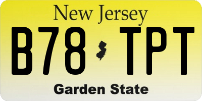 NJ license plate B78TPT
