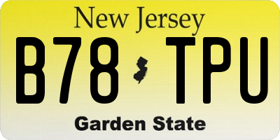 NJ license plate B78TPU