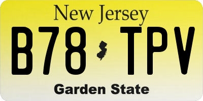 NJ license plate B78TPV