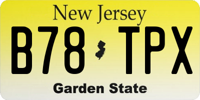 NJ license plate B78TPX