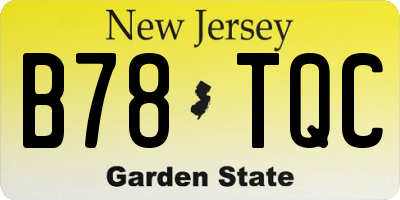 NJ license plate B78TQC
