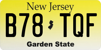 NJ license plate B78TQF