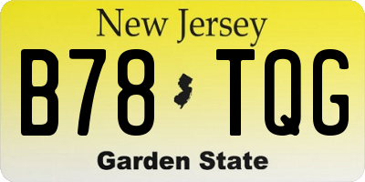 NJ license plate B78TQG