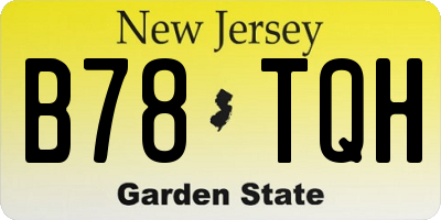 NJ license plate B78TQH