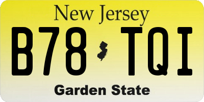 NJ license plate B78TQI