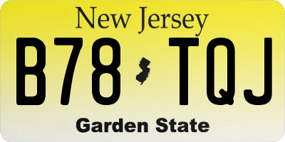 NJ license plate B78TQJ