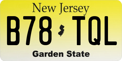 NJ license plate B78TQL