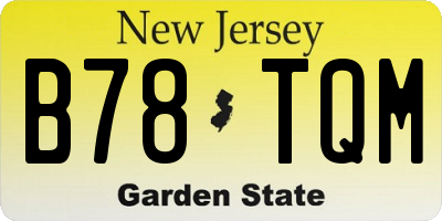 NJ license plate B78TQM