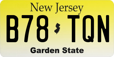 NJ license plate B78TQN