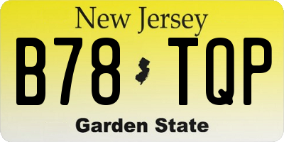 NJ license plate B78TQP