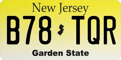 NJ license plate B78TQR