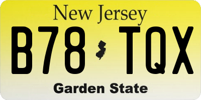 NJ license plate B78TQX