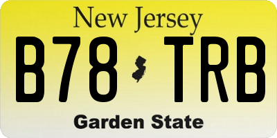 NJ license plate B78TRB