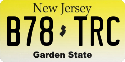 NJ license plate B78TRC