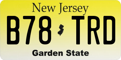 NJ license plate B78TRD