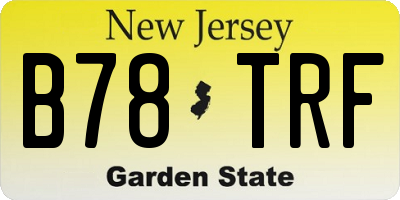 NJ license plate B78TRF
