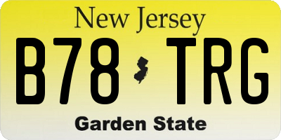 NJ license plate B78TRG