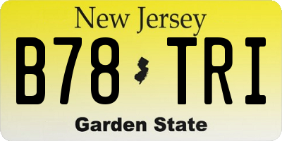 NJ license plate B78TRI