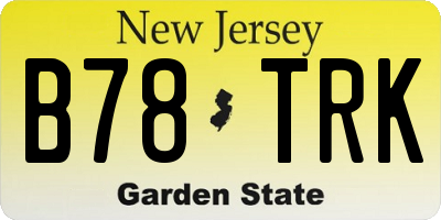 NJ license plate B78TRK