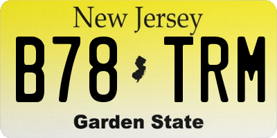 NJ license plate B78TRM