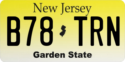 NJ license plate B78TRN