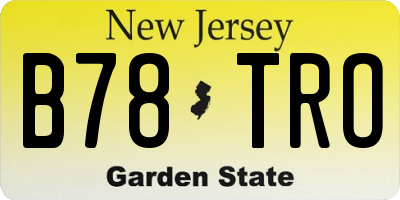 NJ license plate B78TRO