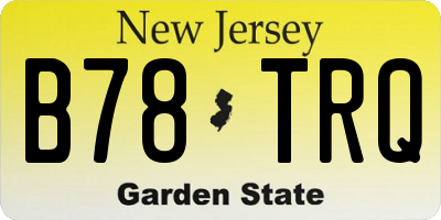 NJ license plate B78TRQ
