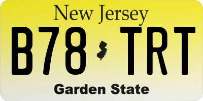 NJ license plate B78TRT