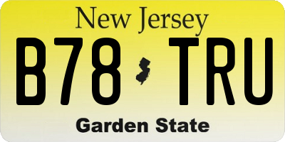 NJ license plate B78TRU