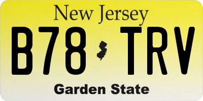 NJ license plate B78TRV