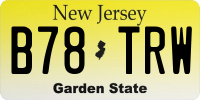 NJ license plate B78TRW