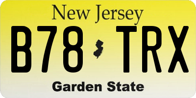 NJ license plate B78TRX