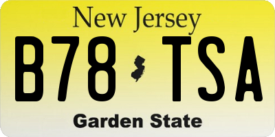 NJ license plate B78TSA