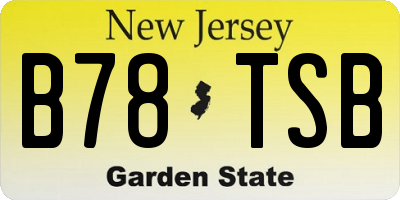 NJ license plate B78TSB