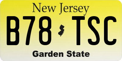 NJ license plate B78TSC