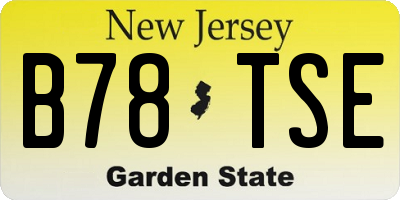 NJ license plate B78TSE